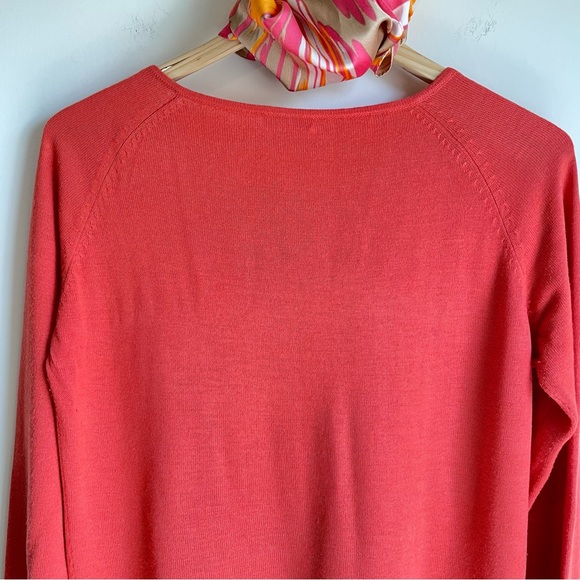 Solar Womens Red Orange Lightweight Knit Blend Sweater Top, Size S - Picture 9 of 15